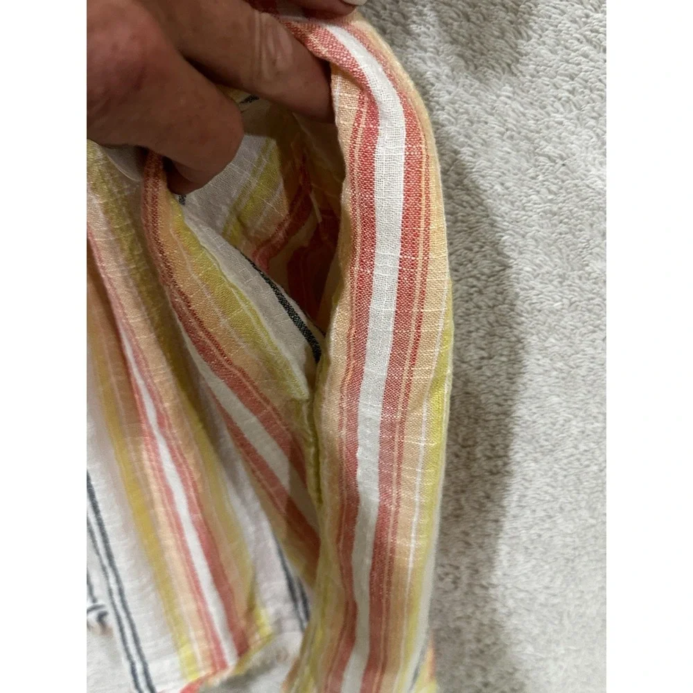 Free People‎ Summer Nights Striped Tunic Dress Size M Raw Edge Multicolor Beach